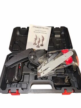 NWT Mini Cordless 6" Electric Chainsaw Kit with Carrying Case - Brand New